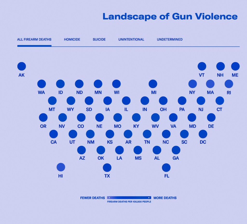 Landscape of Gun Violence cost map 
