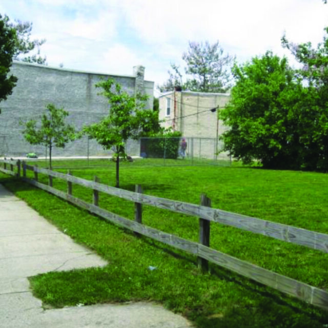 An after photo of a vacant lot in Philadelphia after seeing improvements through Crime Prevention Through Environmental Design
