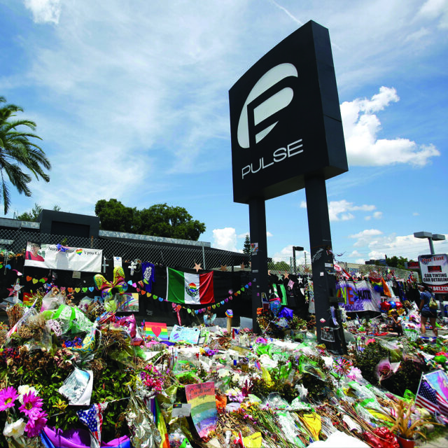 A memorial outside of Pulse nightclub