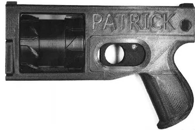 The Washbear PM522, a fully 3D-printed firearm that contains almost all 3D-printed components except for minor parts.