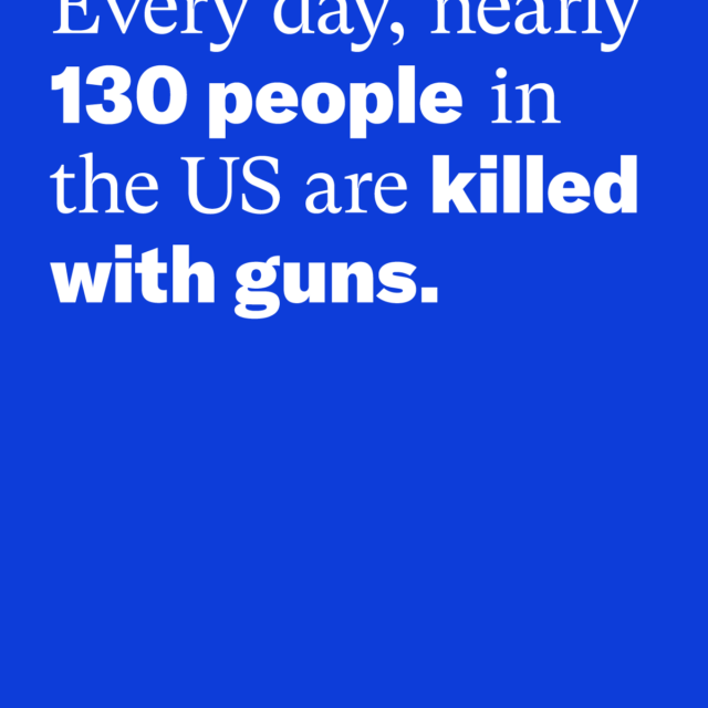 Every day, nearly 130 people in the US are killed with guns. EverytownResearch.org. CDC, WONDER, Provisional Mortality Statistics, Multiple Cause of Death, 2021-2025.